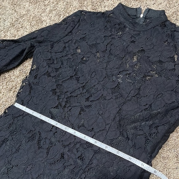 Paper Dolls Women's High Neck Midi Lace Dress with Double Frill Sleeve Size 8 - Picture 7 of 10